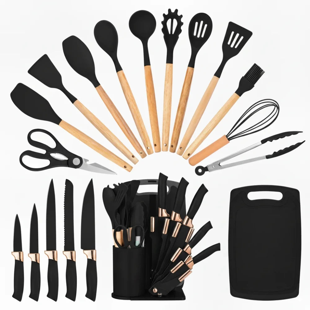 Kitchen Knife Set with Utensils