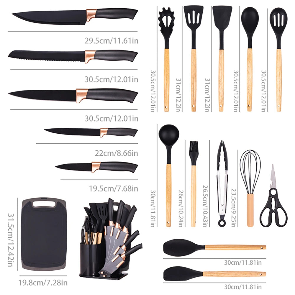 Kitchen Knife Set with Utensils