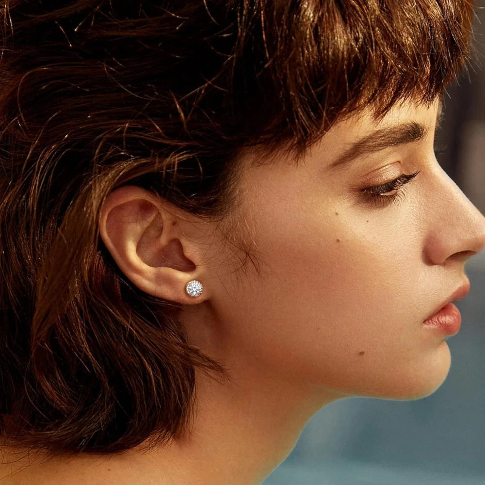 Gold Plated Cubic Zirconia Stud Earrings
