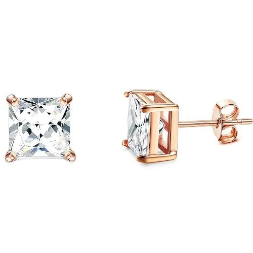 Gold Plated Cubic Zirconia Stud Earrings