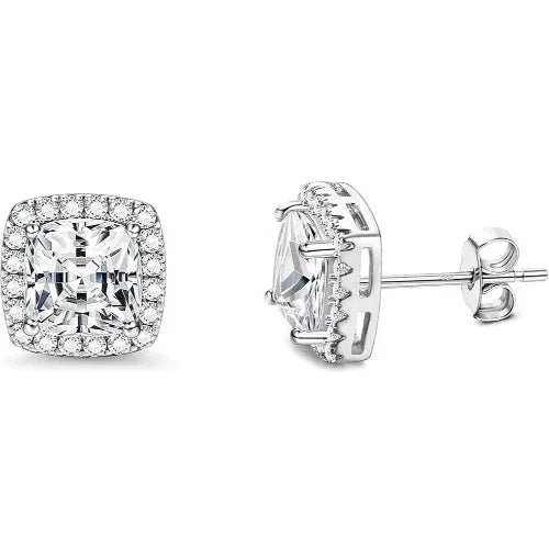 Gold Plated Cubic Zirconia Stud Earrings