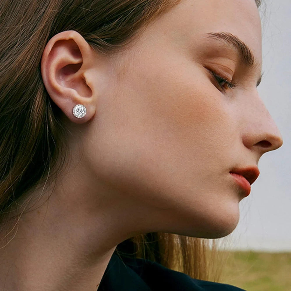 Gold Plated Cubic Zirconia Stud Earrings