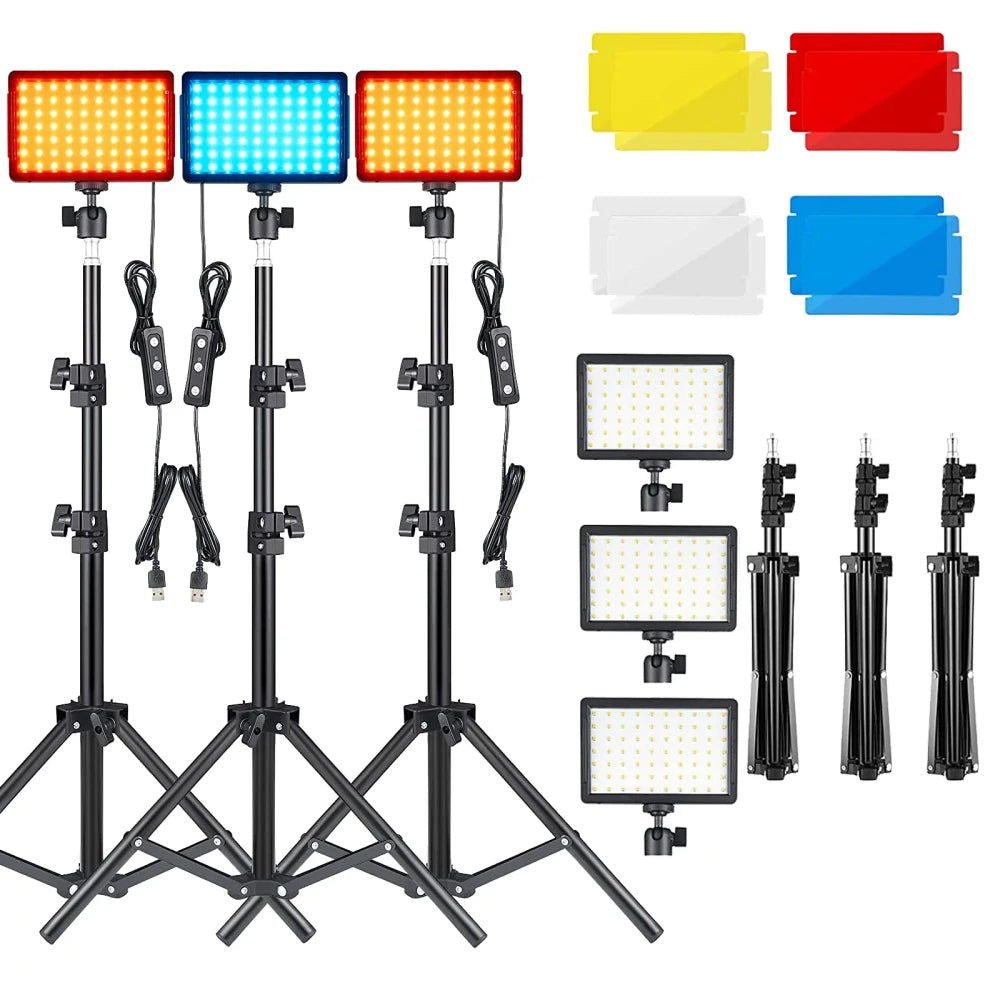 RGB LED Photography Video Light Panel Kit