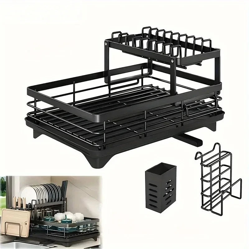Double Tier Extendable Dish Drainer