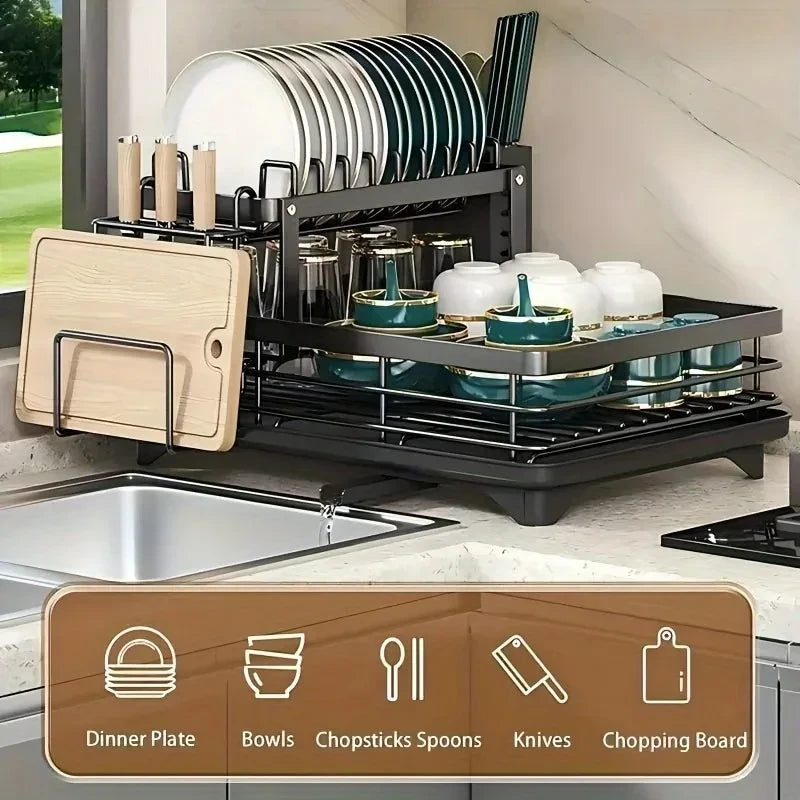 Double Tier Extendable Dish Drainer