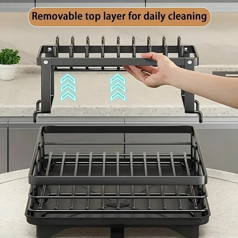 Double Tier Extendable Dish Drainer