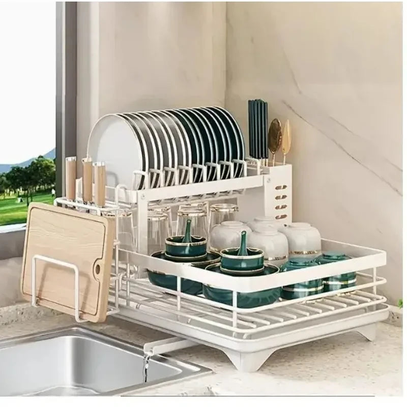 Double Tier Extendable Dish Drainer