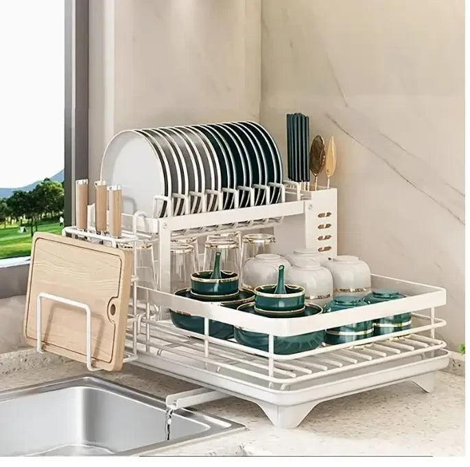 Double Tier Extendable Dish Drainer