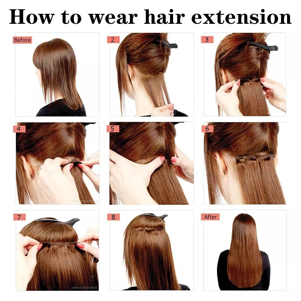 Straight Clip In Hair Extensions
