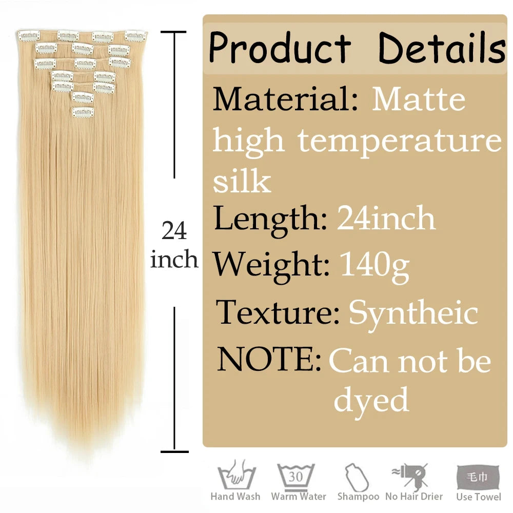 Straight Clip In Hair Extensions