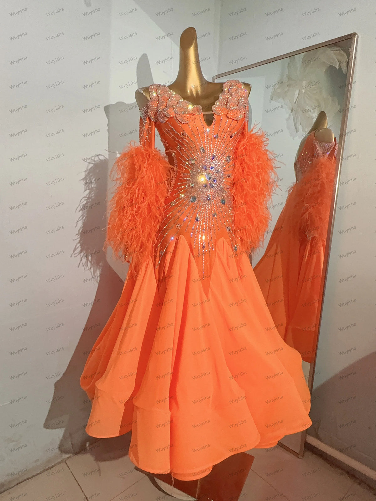 Ballroom Dance Dress for Women, Modern Dance Dress, Ladies' Clothing, Waltz Dance Costume 2433