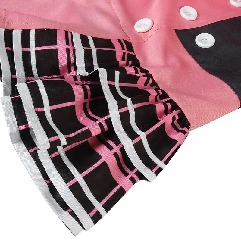 Kingdom Hearts 3 Kairi Cosplay Costume Pink Dress Outfit Combat Women Halloween Carnival Daily Adult Suit Jumpsuit Shoes