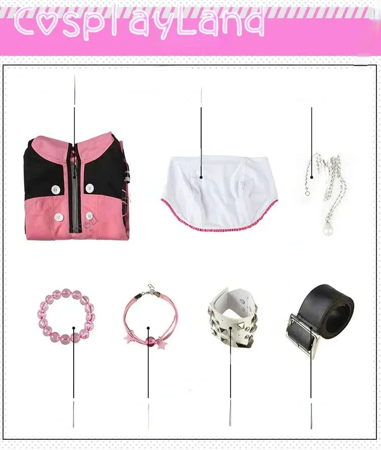 Kingdom Hearts 3 Kairi Cosplay Costume Pink Dress Outfit Combat Women Halloween Carnival Daily Adult Suit Jumpsuit Shoes