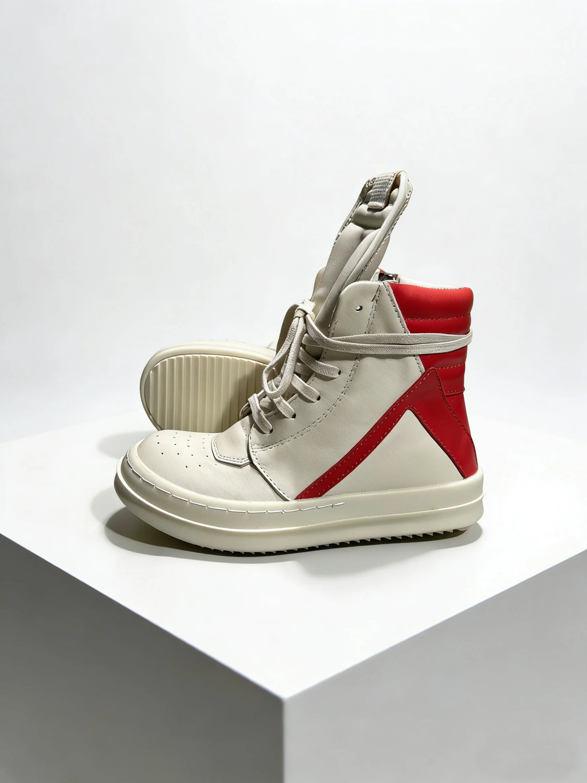 Kids High Top Sneakers Girls Boys Leather Children Shoes Luxury Lace Up Casual Spring Streetwear Black White Boots
