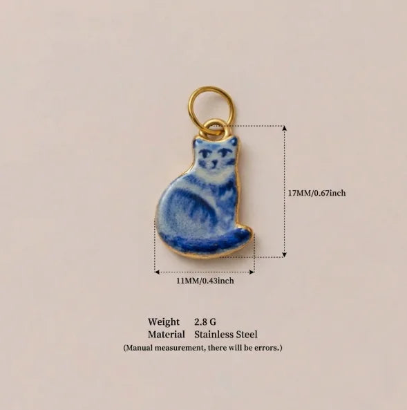 New Fashion Cartoon Small Animal Accessories DIY Necklace for Women Girls Painting Pet Cat Pendant Necklace DIY Accessory Gift