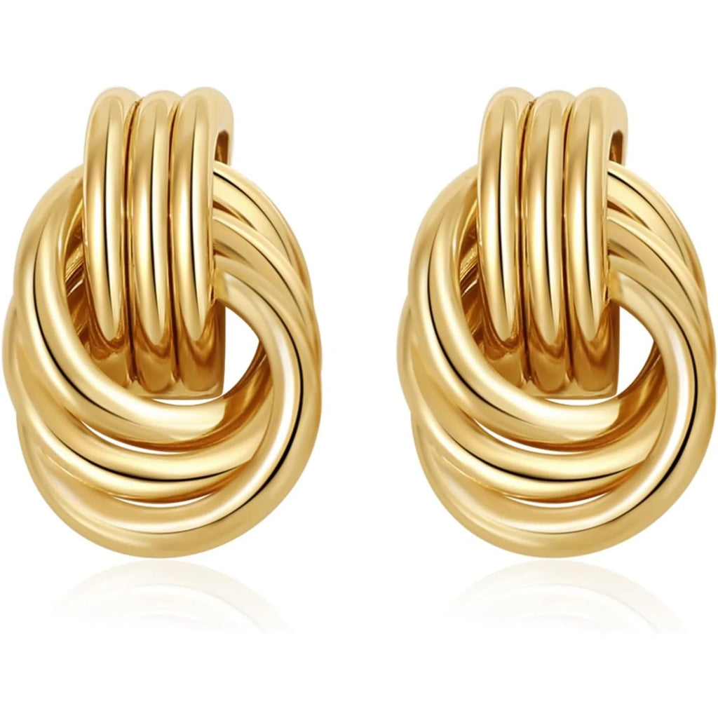 14K Gold Plated Knot Earrings for Women Lightweight Hypoallergenic Earrings Fashion Accessories Gold Jewelry Gifts for Womens