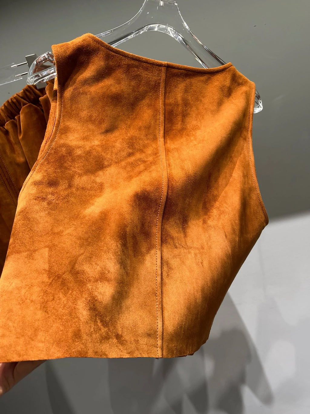 2026 Autumn New Suede Sheepskin Short Skirt Set, Suede Sheepskin Vest Paired with Short Half Skirt, High Quality, Girl Style,