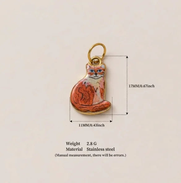 New Fashion Cartoon Small Animal Accessories DIY Necklace for Women Girls Painting Pet Cat Pendant Necklace DIY Accessory Gift