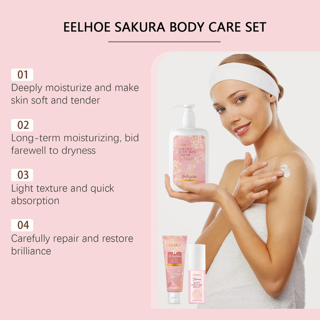 Sakura Blossom Body Care Set – Shower Gel, Lotion & Perfume Spray