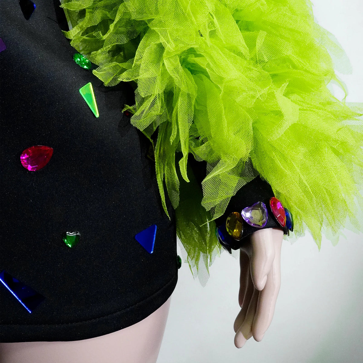 Fashion Black Suit Mirror Dress Women Long Sleeve Birthday Party Prom Stage Dance Performance Outfits Club Drag Queen Costume