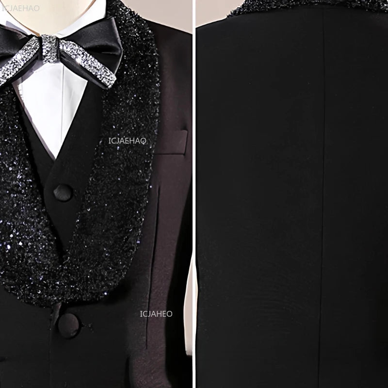 2026 Fashion Kids Boys Suit Set Blazer Outfit Children Performance Gown Birthday Party Evening Celebration Formal Wear Clothes