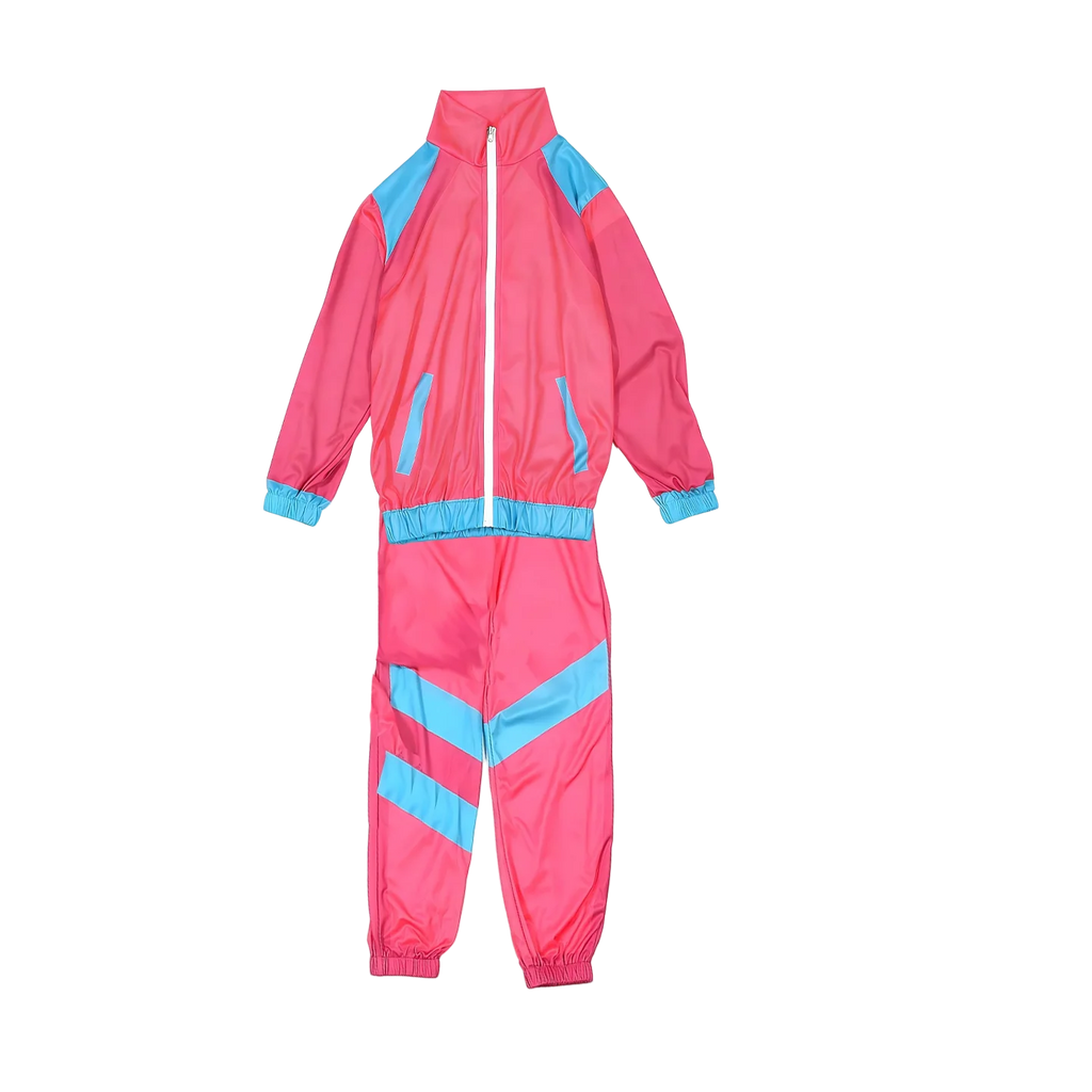 Kids 80s 90s Retro Tracksuit Color Block Street Style Jacket+Pants Set Boys Girls Hip Hop Disco Party Costume Streetwear Outfit