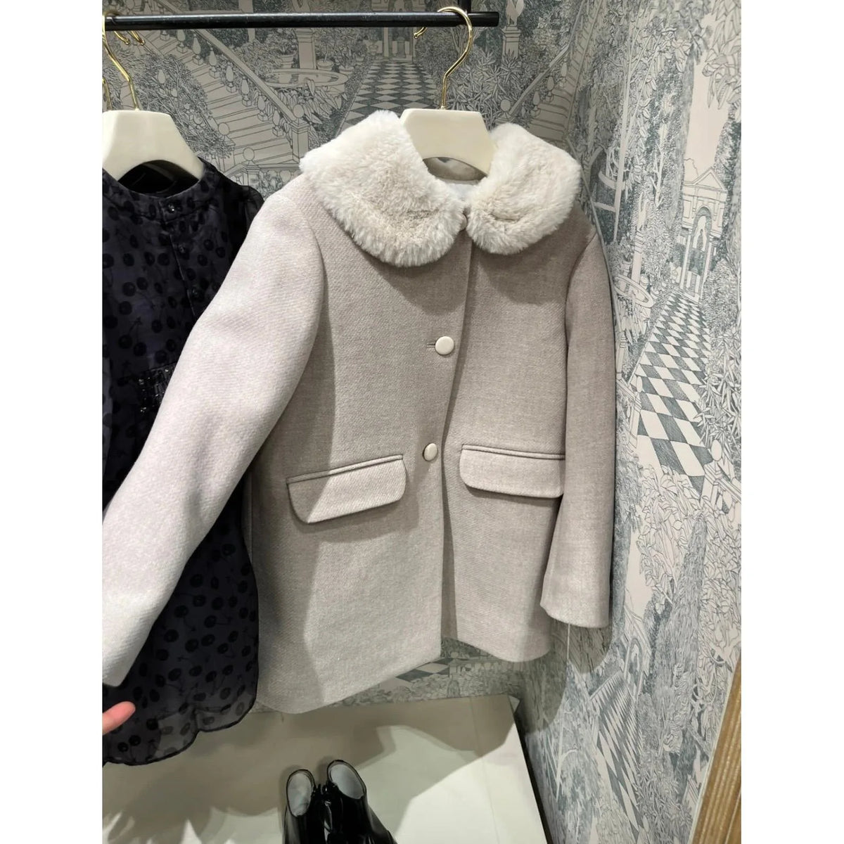 2026 New BP Brand Coat Thickened Warm Girls' Cotton Coat Korean-Style Long Children's Fashionable Outerwear for Kids