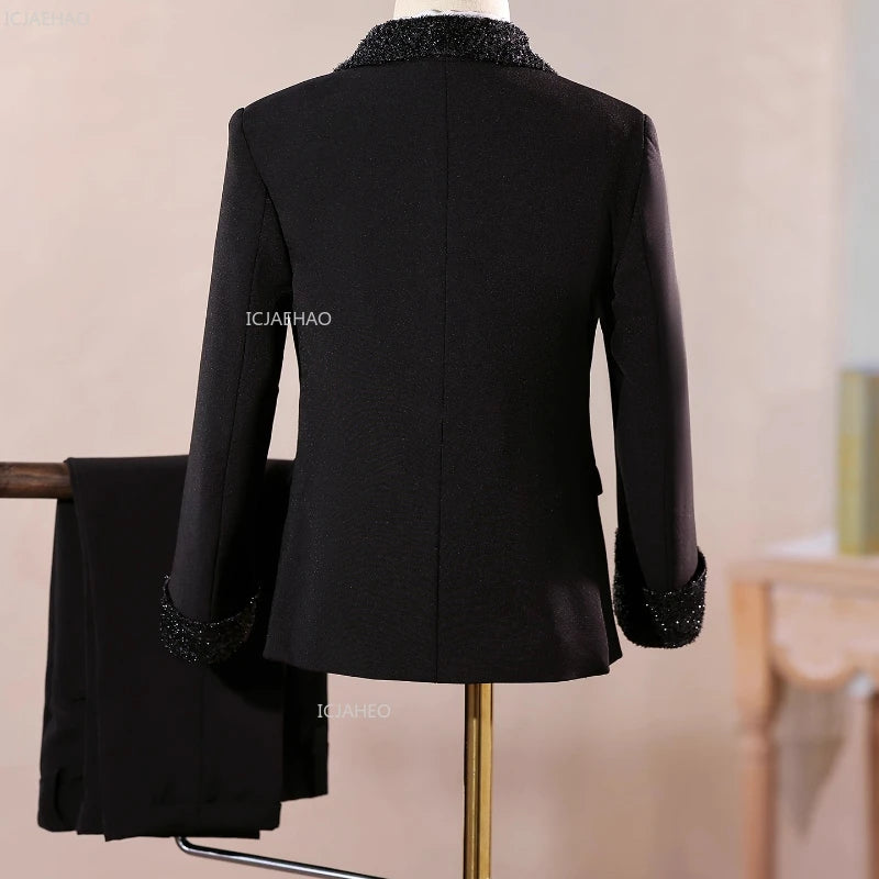 2026 Fashion Kids Boys Suit Set Blazer Outfit Children Performance Gown Birthday Party Evening Celebration Formal Wear Clothes