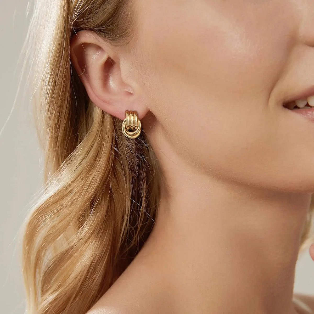14K Gold Plated Knot Earrings for Women Lightweight Hypoallergenic Earrings Fashion Accessories Gold Jewelry Gifts for Womens