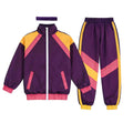 Kids 80s 90s Retro Tracksuit Color Block Street Style Jacket+Pants Set Boys Girls Hip Hop Disco Party Costume Streetwear Outfit