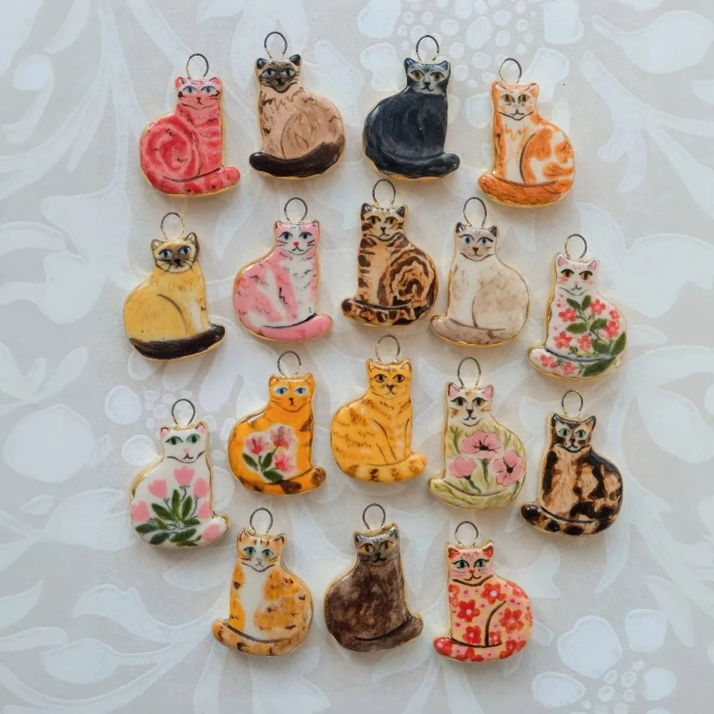 New Fashion Cartoon Small Animal Accessories DIY Necklace for Women Girls Painting Pet Cat Pendant Necklace DIY Accessory Gift