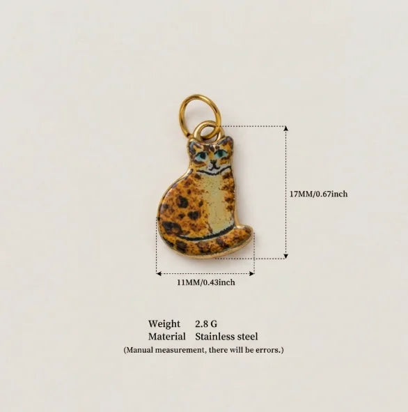 New Fashion Cartoon Small Animal Accessories DIY Necklace for Women Girls Painting Pet Cat Pendant Necklace DIY Accessory Gift