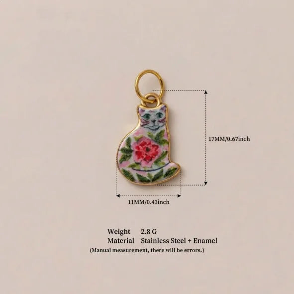 New Fashion Cartoon Small Animal Accessories DIY Necklace for Women Girls Painting Pet Cat Pendant Necklace DIY Accessory Gift