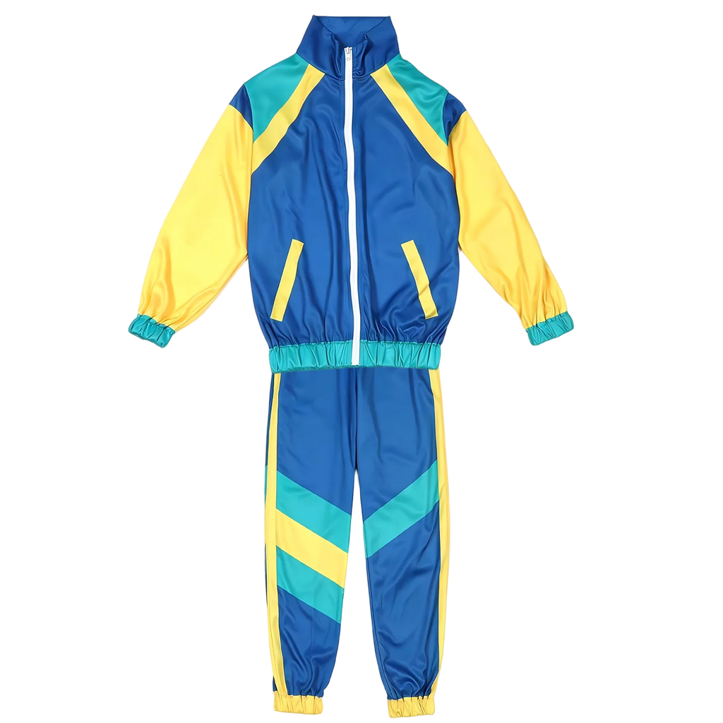 Kids 80s 90s Retro Tracksuit Color Block Street Style Jacket+Pants Set Boys Girls Hip Hop Disco Party Costume Streetwear Outfit