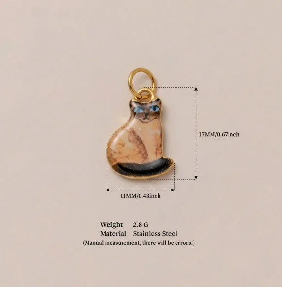 New Fashion Cartoon Small Animal Accessories DIY Necklace for Women Girls Painting Pet Cat Pendant Necklace DIY Accessory Gift