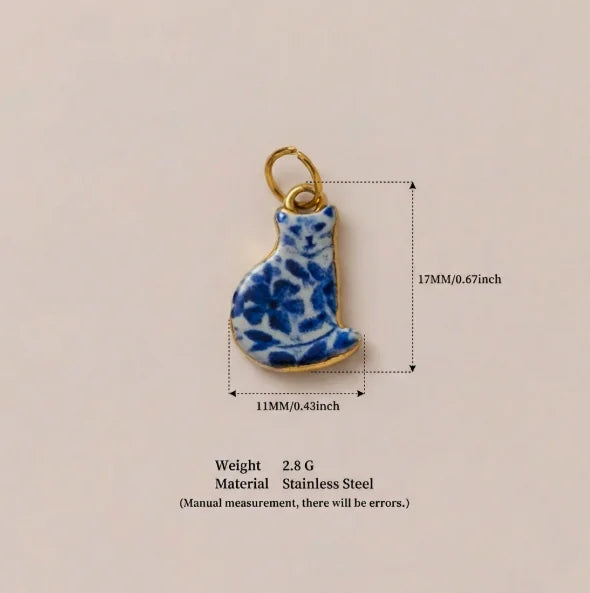 New Fashion Cartoon Small Animal Accessories DIY Necklace for Women Girls Painting Pet Cat Pendant Necklace DIY Accessory Gift