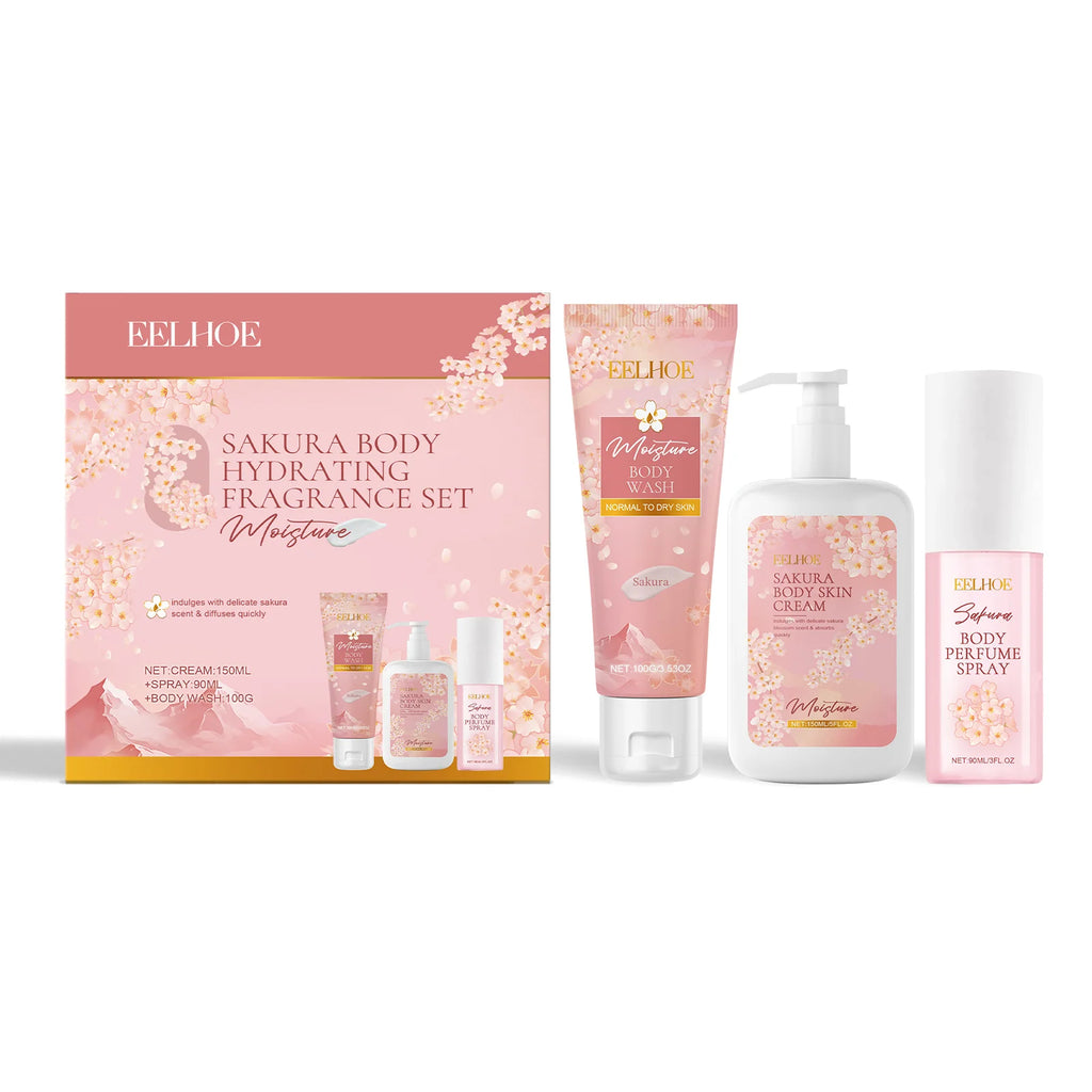 Sakura Blossom Body Care Set – Shower Gel, Lotion & Perfume Spray
