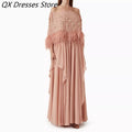 Women's A-line Evening Dresses Floor-length Off The Shoulder Sleeveless Prom Dresses Fashion Flowers Feathers Customized Gowns