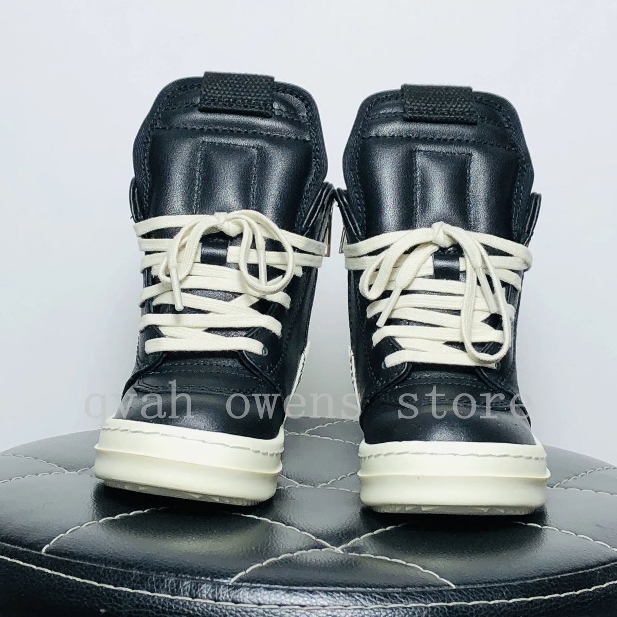 Kids High Top Sneakers Girls Boys Leather Children Shoes Luxury Lace Up Casual Spring Streetwear Black White Boots