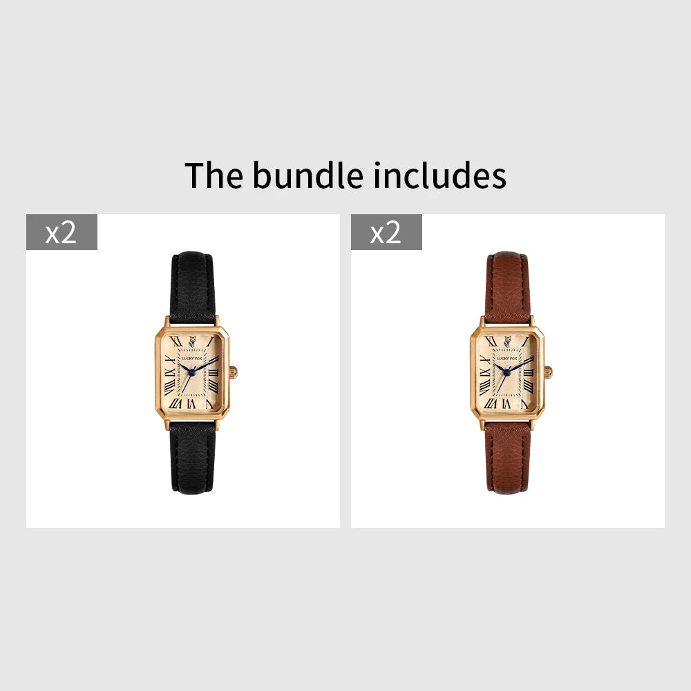 Fashion Retro Digital Dial Casual Watches Square Leather Strap Fashionable Clock Quartz Wristwatch for Women Gift