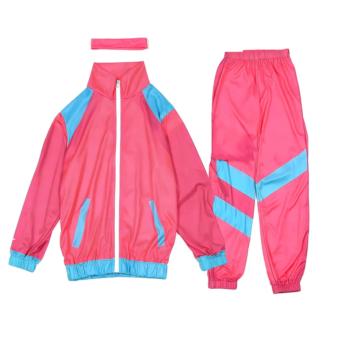 Kids 80s 90s Retro Tracksuit Color Block Street Style Jacket+Pants Set Boys Girls Hip Hop Disco Party Costume Streetwear Outfit