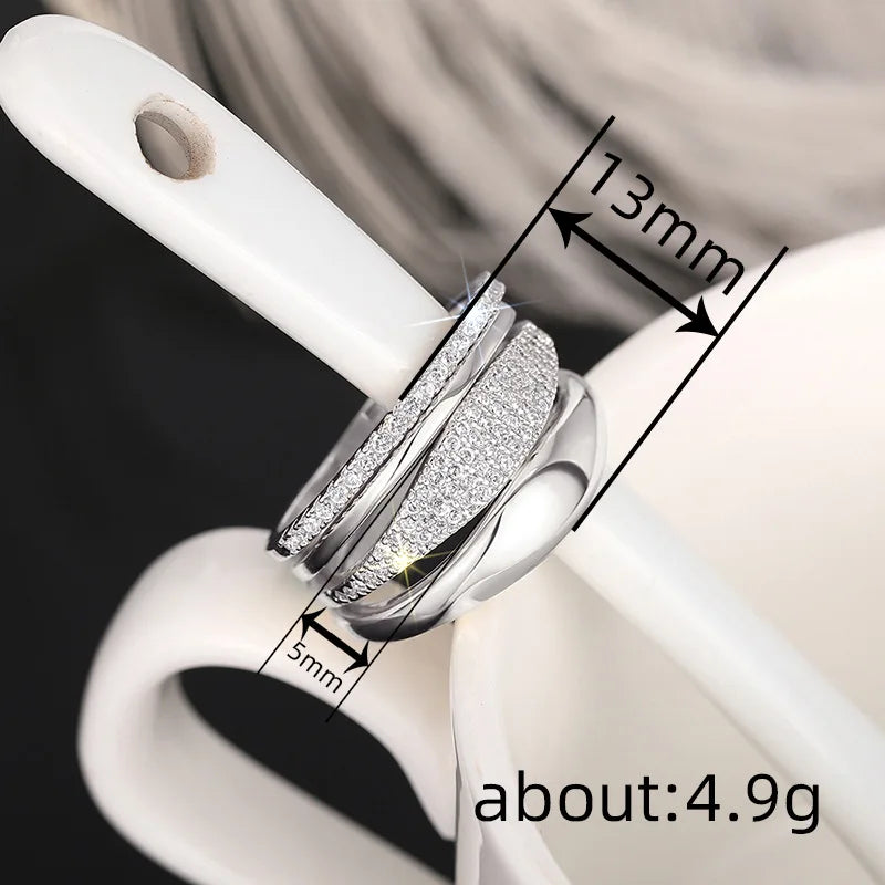 Huitan 4Pcs/Set Luxury Women Ring for Wedding Engagement Fashion Accessories Gold Color/Silver Color Inlaid Shiny CZ Jewelry